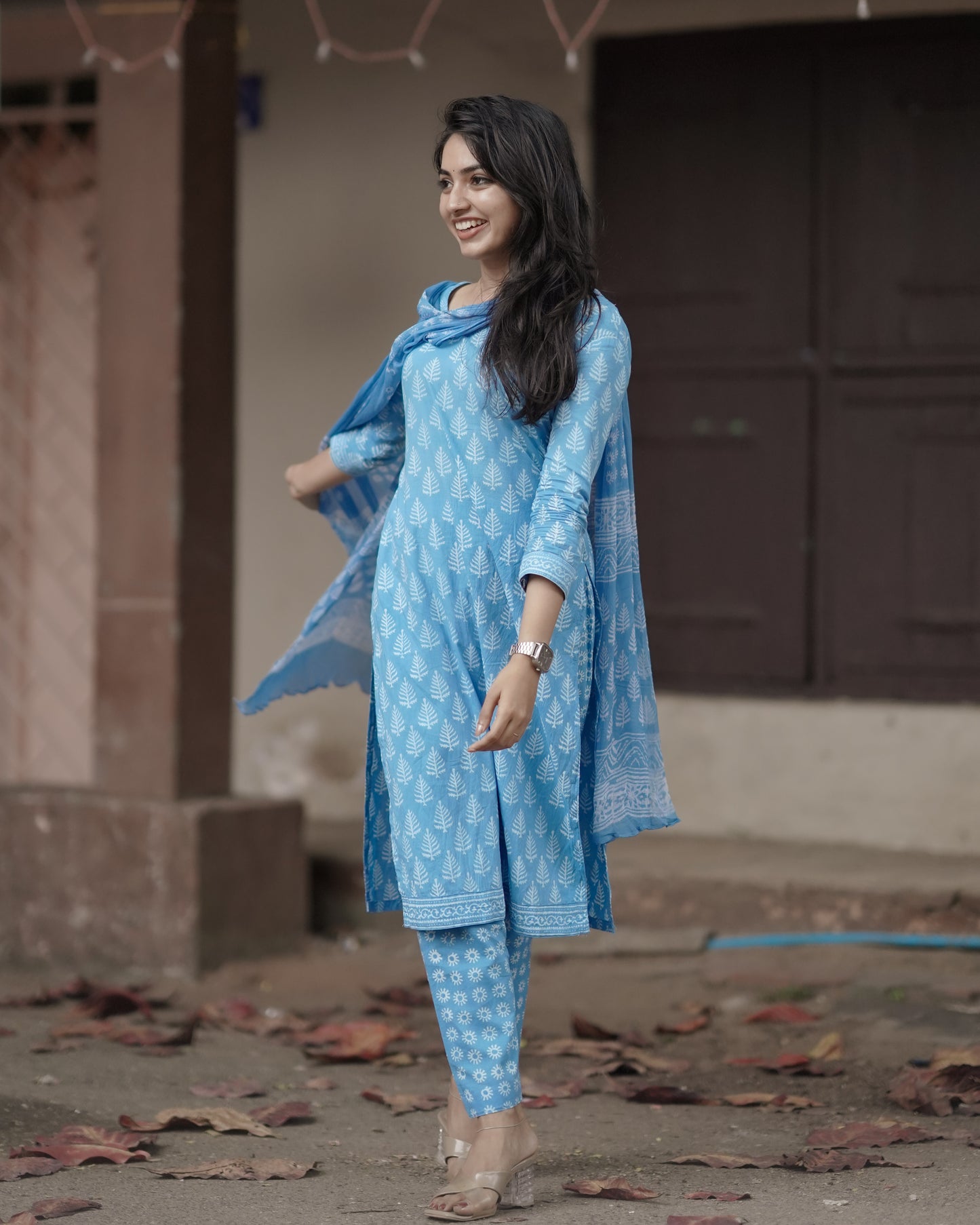 CHIFFON DUPATTA COTTON SUIT